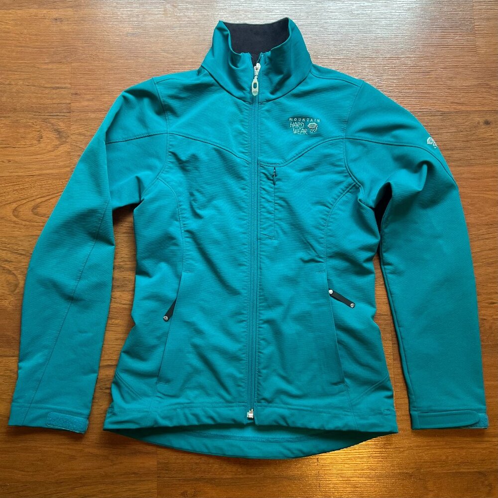 Mountain Hardwear Softshell Size XS Teal Turquoise Blue Womens Stretch